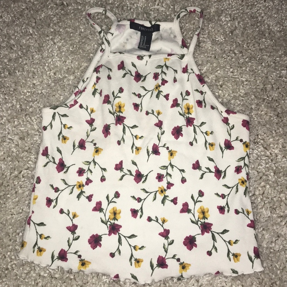 Cute Flowered cropped top shirt